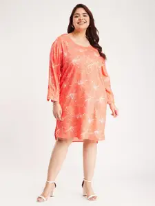 FableStreet X Plus Size Printed A-Line Dress
