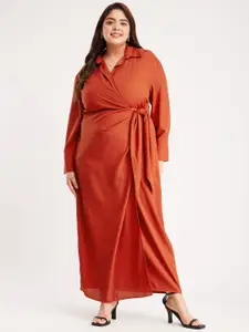 FableStreet X Plus Size Wrap Maxi Dress