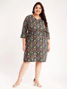 FableStreet X Floral Printed A-Line Dress