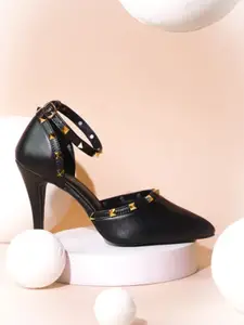 THE WHITE POLE Embellished Pointed Toe Party Stiletto Heels