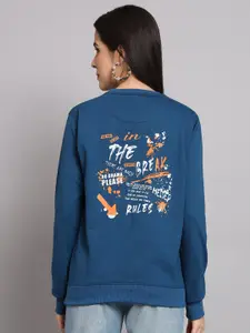 Obaan Typography Printed Long Sleeves Pullover