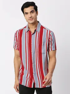 VALEN CLUB Slim Fit Striped Casual Shirt