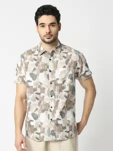 VALEN CLUB Abstract Printed Slim Fit Casual Shirt