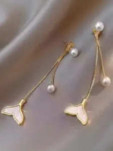 SALTY Contemporary Pearl Beaded Drop Earrings