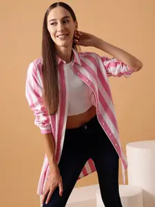 STREET 9 Striped Comfort Oversized Cotton Casual Shirt