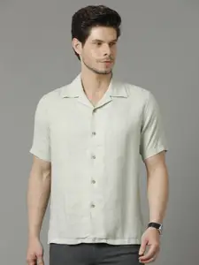 Aldeno Men Comfort Spread Collar Regular Fit Linen Casual Shirt