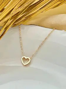 Ayesha Heart Hollow Pendant With Chain