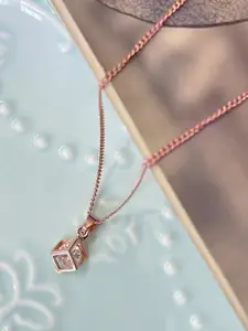 Ayesha Cube Diamante Mini Pendant With Chain
