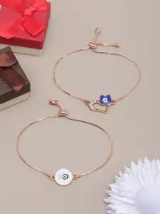 Stylecast X KPOP Set of 2 Rose Gold-Plated Charm Bracelet