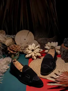 GRIFFIN Men Suede Latex Lined Comfort Insole Monks