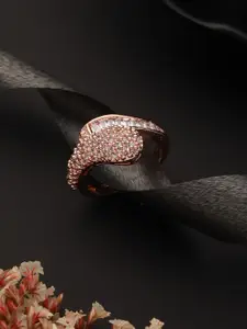 Priyaasi Rose Gold-Plated AD-studded Finger Ring