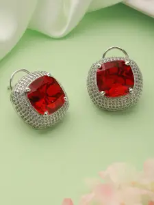 Priyaasi Silver Plated AD Studded Studs Earrings