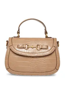 ANNE KLEIN Croc Textured Structured Satchel