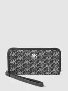 ANNE KLEIN Women Woven Design Zip Around Wallet