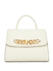 ANNE KLEIN Brand Logo Embellished Structured Satchel