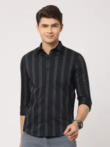 FLY 69 Striped Cotton Premium Slim Fit Opaque Casual Shirt