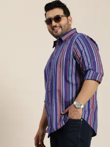 Sztori Men Plus Size Original Multi Stripes Opaque Casual Shirt