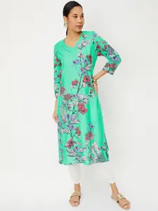 max Floral Printed V-Neck Straight Kurta