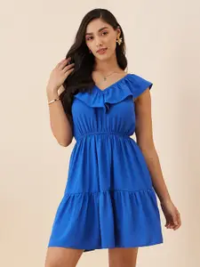 RARE Blue V-Neck Fit & Flare Dress