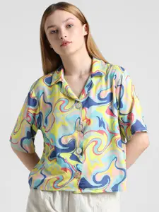 ONLY Onldriley SS Abstract Printed Casual Shirt