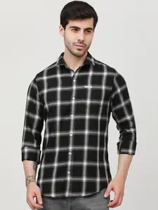 FLY 69 Premium Slim Fit Checked Pure Cotton Casual Shirt