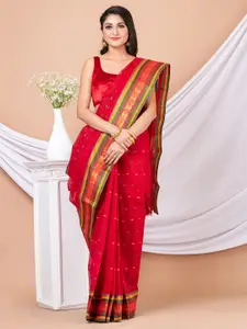Laa Calcutta Floral Woven Design Pure Cotton Taant Saree