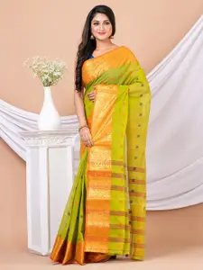Laa Calcutta Ethnic Motifs Woven Design Zari Pure Cotton Taant Saree