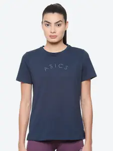 ASICS Printed Cotton Round Neck T-Shirt
