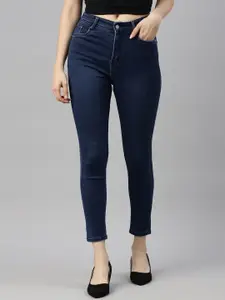 GOLDSTROMS Women Slim Fit High-Rise Stretchable Clean Look Denim Jeans