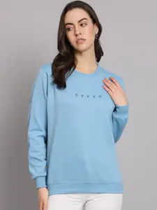 Obaan Typography Printed Pullover Cotton Sweatshirt