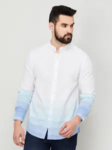 Melange by Lifestyle Ombre Printed Mandarin Collar Cotton Casual Shirt