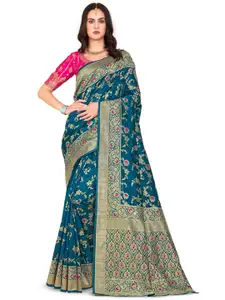 SARIYA Woven Design Zari Silk Blend Banarasi Saree