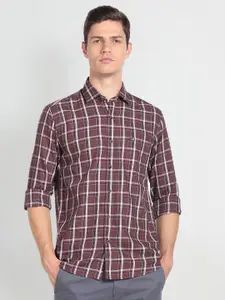 Arrow Sport Slim Fit Tartan Checked Twill Weave Pure Cotton Casual Shirt