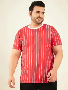 Rodzen Plus Size Striped Cotton T-shirt