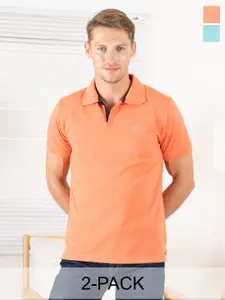 Lux Cozi Pack Of 2 Polo Collar Cotton Casual T-shirt