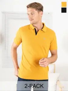 Lux Cozi Pack Of 2 Polo Collar Cotton T-shirt