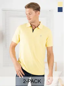 Lux Cozi Pack Of 2 Polo Collar Cotton T-shirt