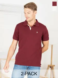 Lux Cozi Pack Of 2 Polo Collar Cotton T-shirt