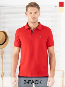 Lux Cozi Pack Of 2 Polo Collar Cotton T-shirt