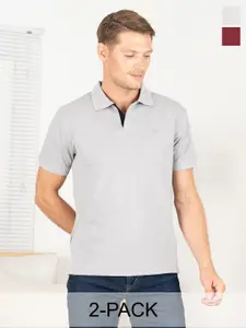 Lux Cozi Pack Of 2 Polo Collar Cotton Casual T-shirt