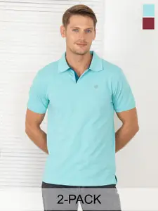 Lux Cozi Pack Of 2 Polo Collar Cotton T-shirt