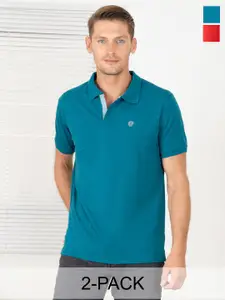 Lux Cozi Pack Of 2 Polo Collar Cotton T-shirt