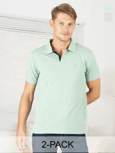 Lux Cozi Pack Of 2 Polo Collar Cotton T-shirt