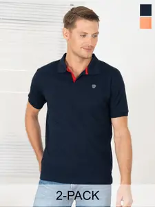 Lux Cozi Pack Of 2 Polo Collar Short Sleeves Cotton T-shirt