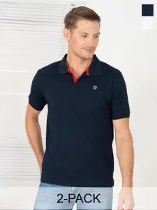 Lux Cozi Pack Of 2 Polo Collar Cotton T-shirt