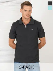 Lux Cozi Pack Of 2 Polo Collar Cotton T-shirt