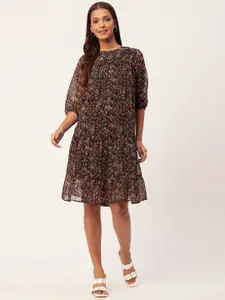 Moomaya Floral Printed A-Line Dress