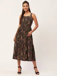 Moomaya Floral Printed Fit & Flare Midi Dress
