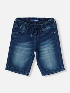 Pepe Jeans Boys Mid-Rise Slim Fit Washed Stretchable Denim Shorts