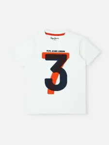 Pepe Jeans Boys Typography Printed Pure Cotton T-shirt